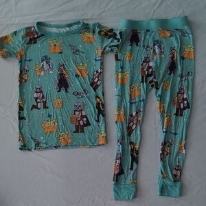 Littles Sleepies Grogu Short Sleeves And Pants Pajama Set